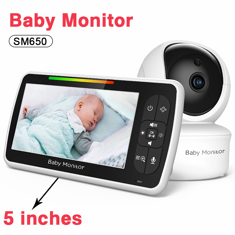 Wireless Baby Monitor - SM650 5 Inch Babyfoon Draadloze Videobabycamera