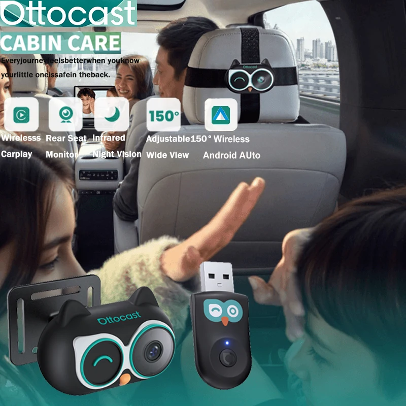 Wireless Baby Monitor - Ottocast Cabin Care Draadloze CarPlay Adapter