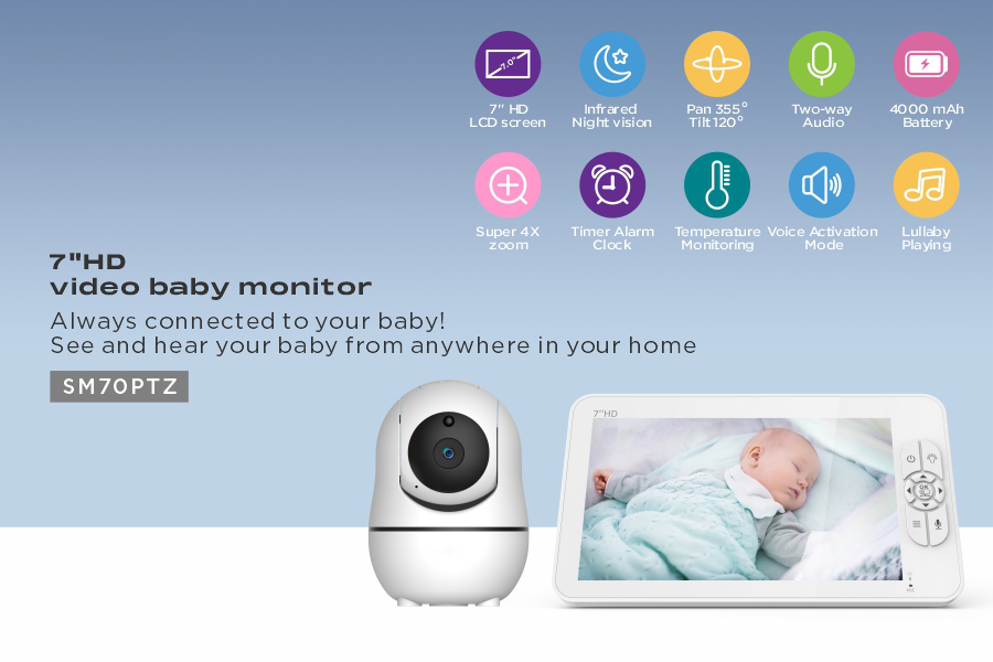 7 inch IPS-scherm 1V2 draadloz - Wireless Baby Monitor recensie en prijs