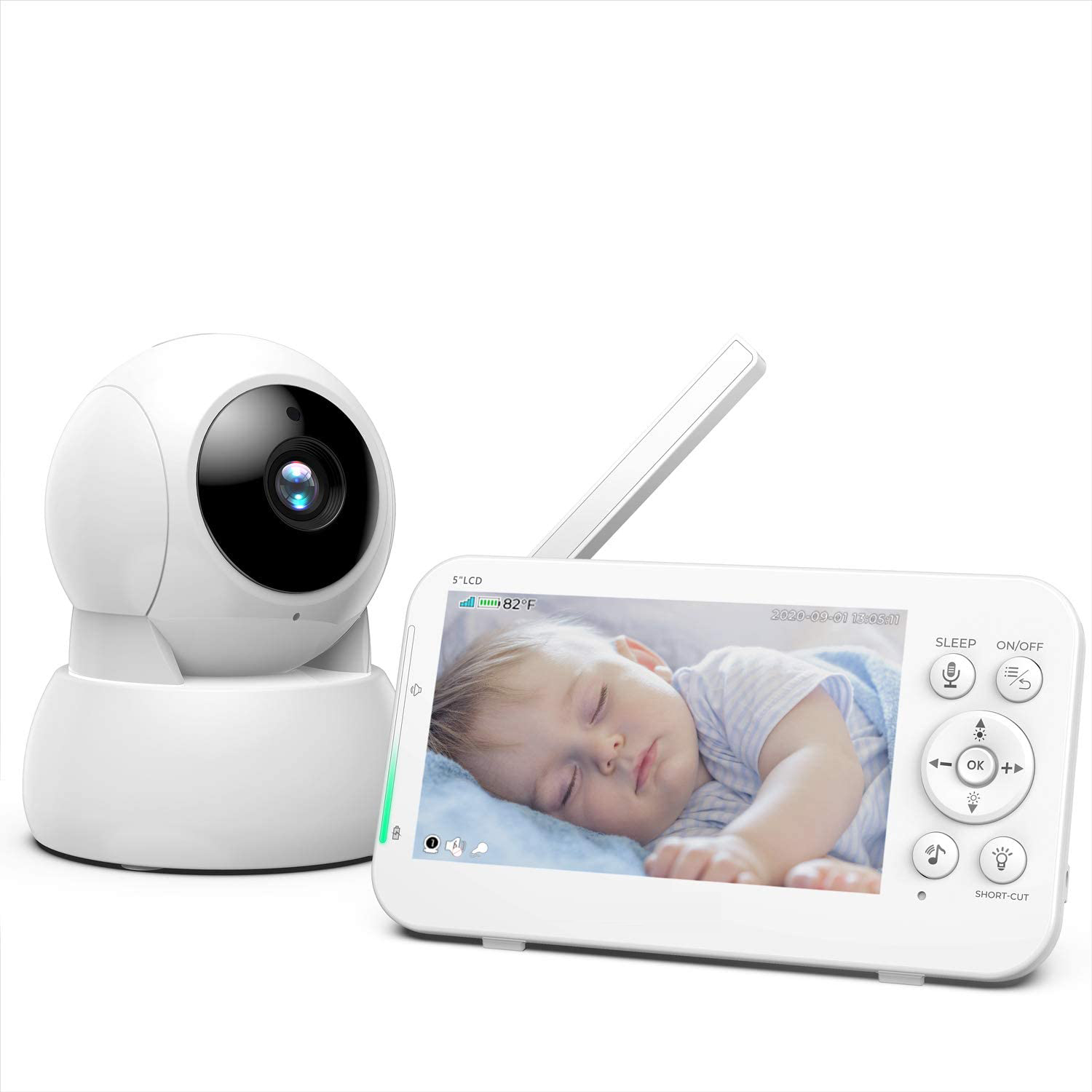 5 inch scherm 720P temperatuur - Wireless Baby Monitor recensie en prijs
